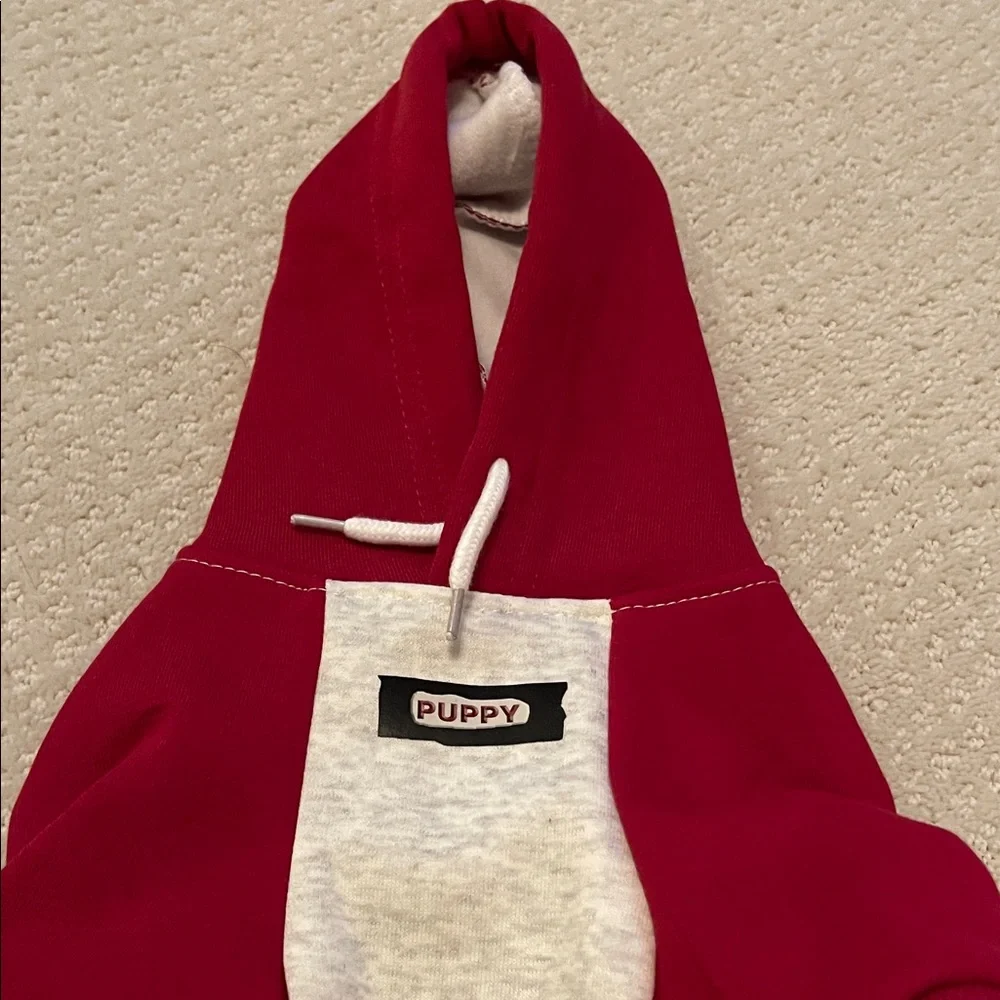 Red and White Dog Hoodie